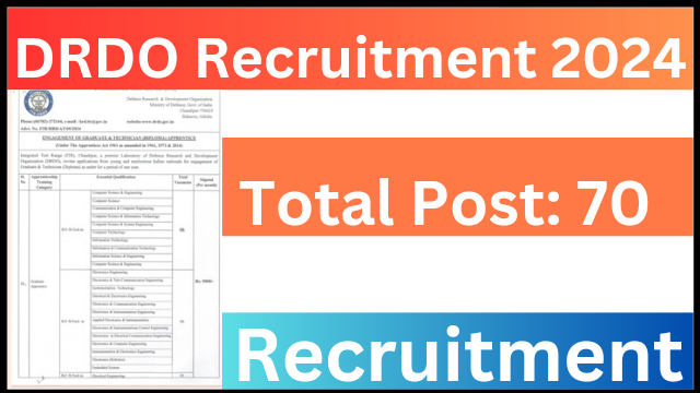 DRDO Recruitment 2024