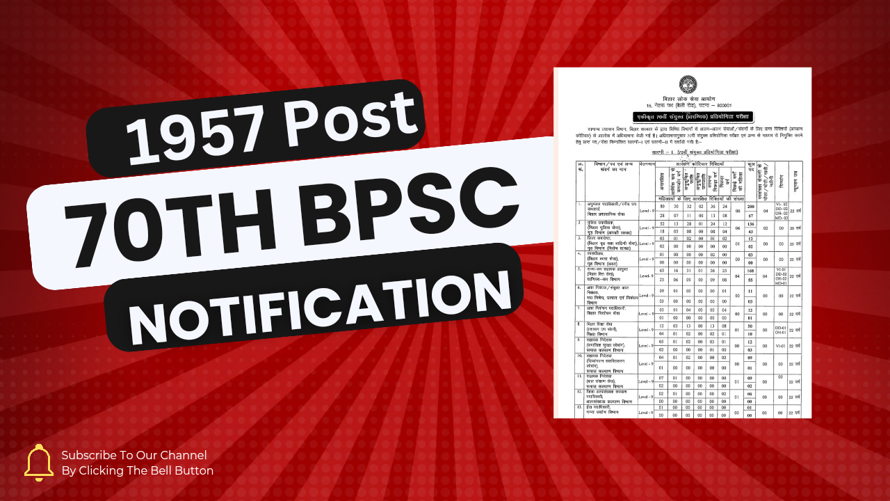 70th BPSC Notification