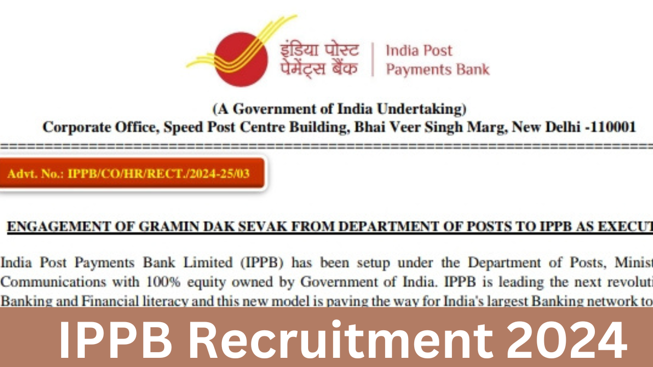 India Post Payments Bank Executive Recruitment 2024