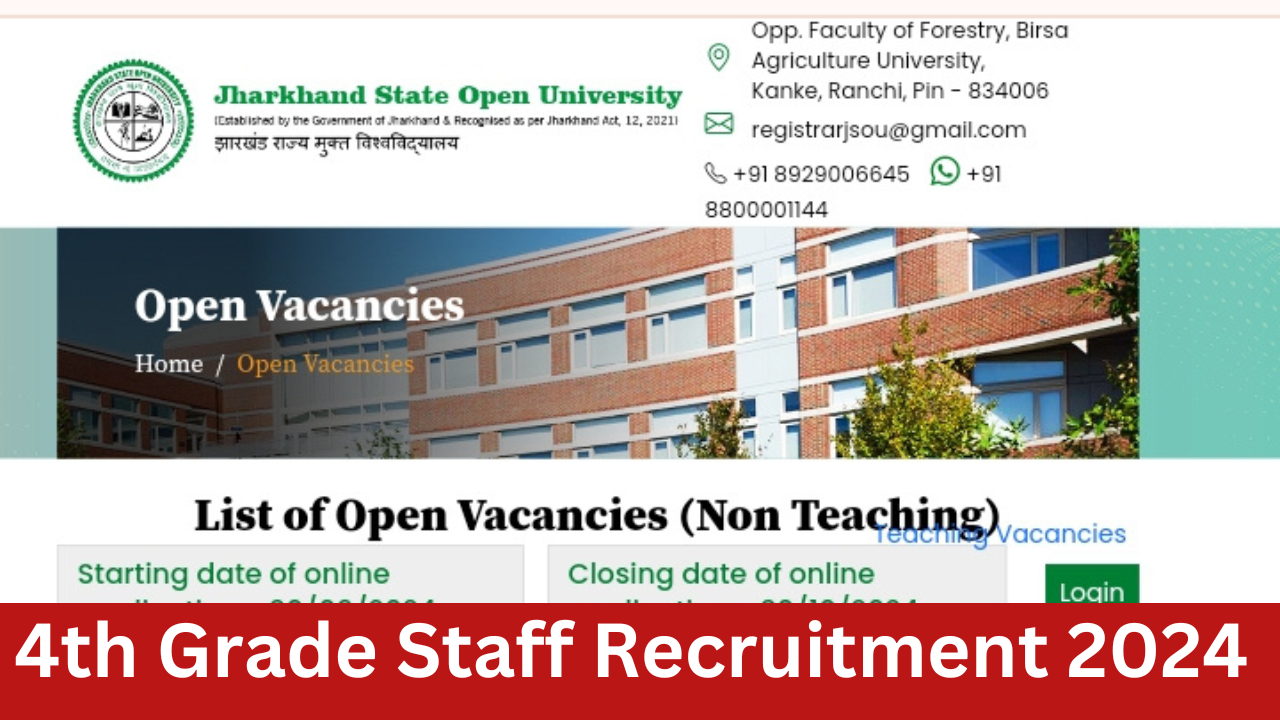 Jharkhand Fourth Grade Staff Vacancy 2024