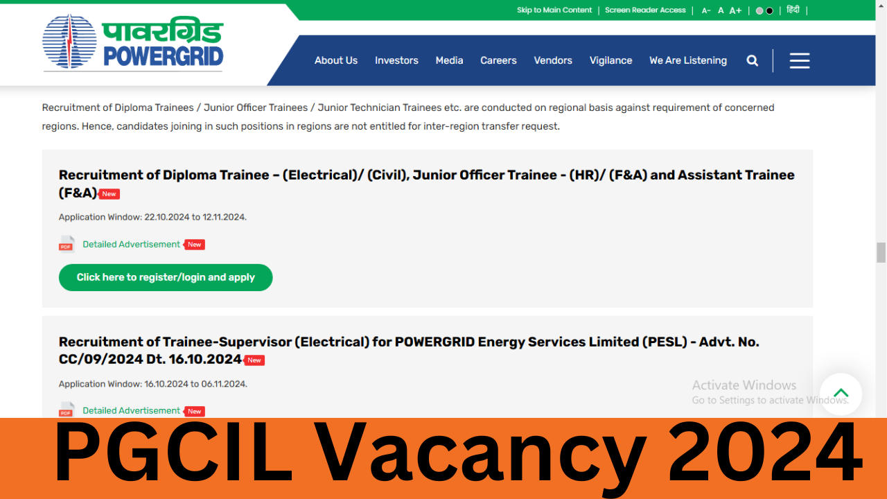 PGCIL Vacancy 2024